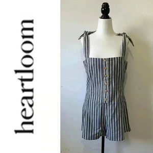 ♥️BNWT Heartloom sleeveless romper size S linen-cotton blend
